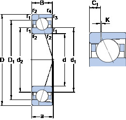  7030 ACD/P4AH1 SKF Angular Contact Ball Bearings